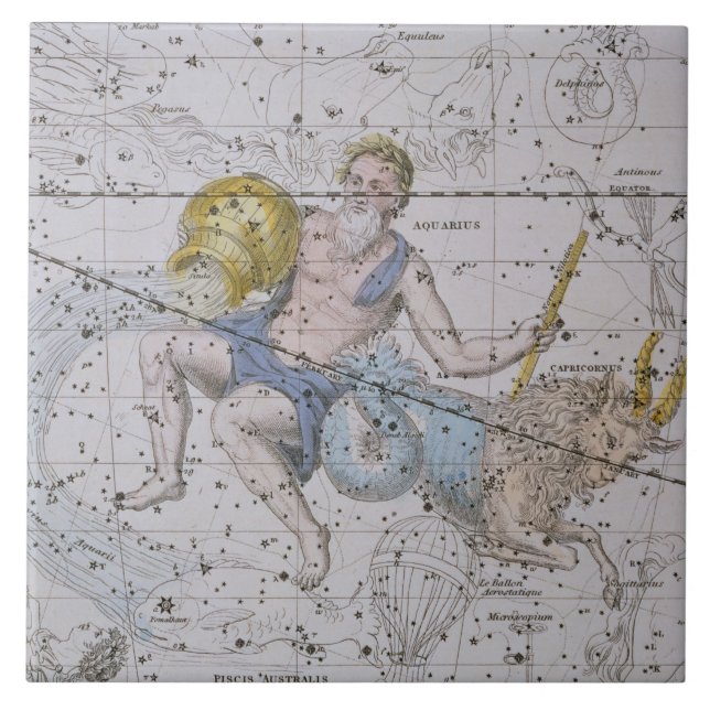 Carreau Verseau et Capricorne, "d'un atlas céleste", (Devant)