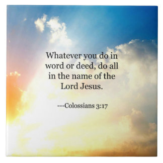 Carreau verset biblique, Colossiens 3-17,