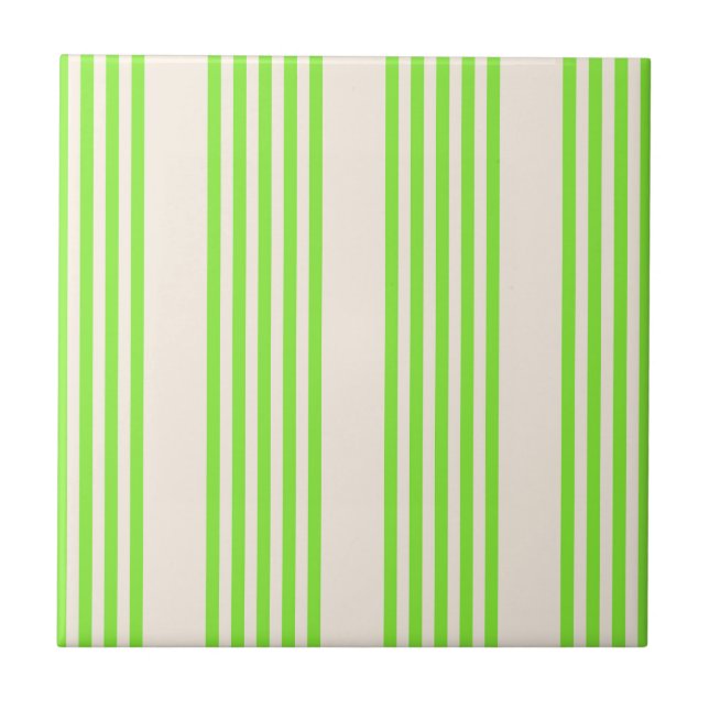 Carreau Vert citron vert et beige cinq rayures motif (Devant)