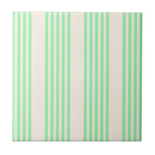 Carreau Vert et beige cinq rayures motif