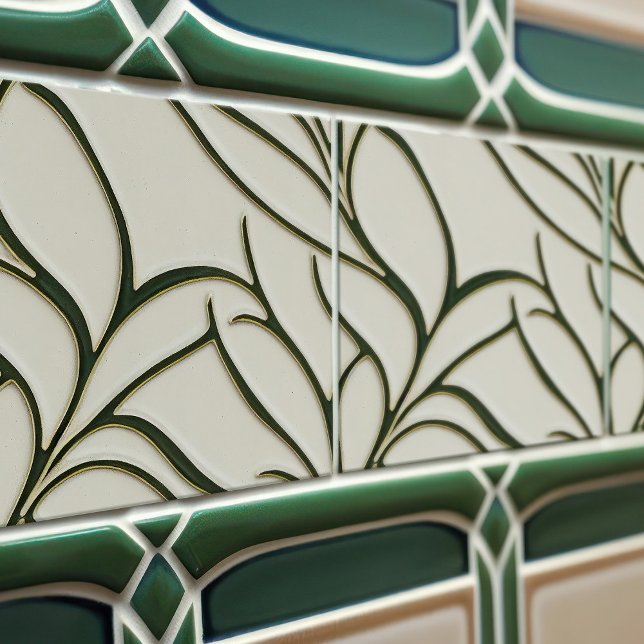 Carreau Vert et beige crème bio motifs (Créateur téléchargé)