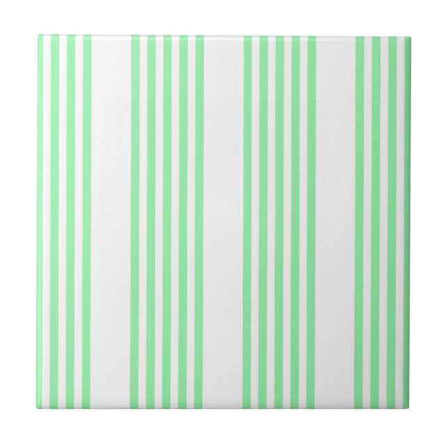 Carreau Vert et blanc cinq bandes motif (Devant)