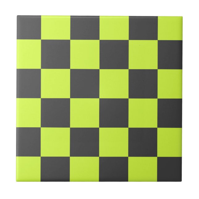 Carreau Vert et gris À damiers Motif (Devant)