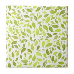 Carreau Vert Feuille Nature Imprimer, Plante Motif feuille