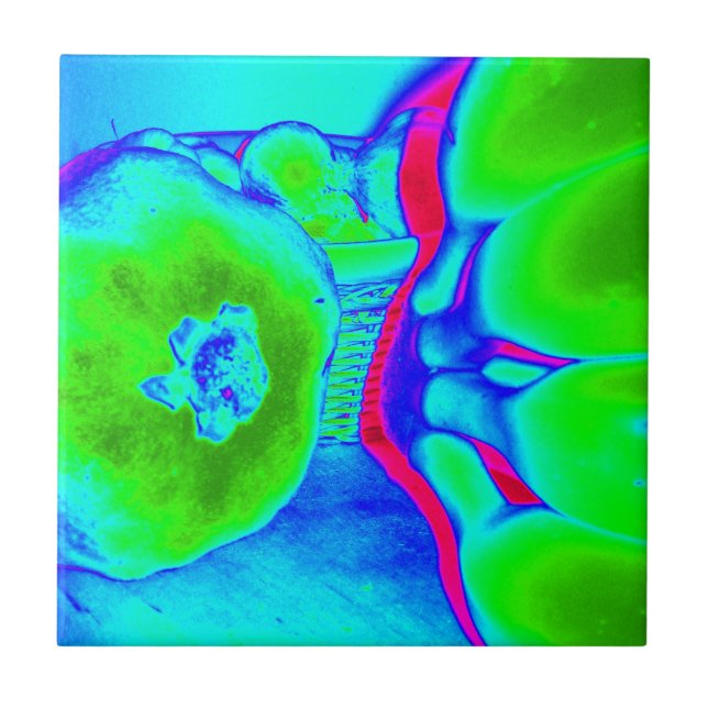 Carreau vert fluorescent de fruit (Devant)