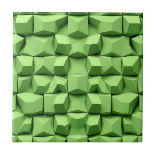 Carreau Vert sauge motif de cube géométrique 3D