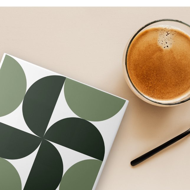 Carreau Vert Sauge Motif Moderne du Milieu du Siècle (Créateur téléchargé)