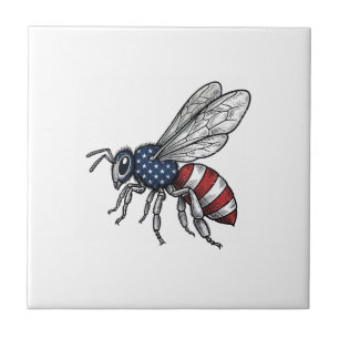 Carreau Vêtement graphique vectoriel abeille patriotique v