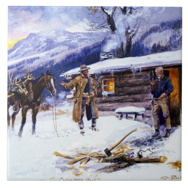 Carreau « Viande de Noël » par Charles M Russell (Devant)