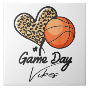 Carreau Vibes de jour de match Maman de basket-ball Cœur L