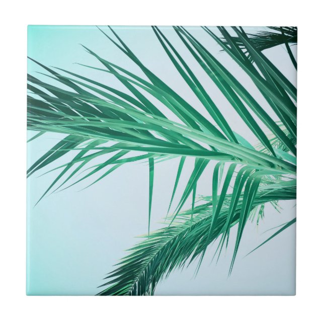 Carreau Vibes d'été Palm Tree Feuilles Pale Green (Devant)
