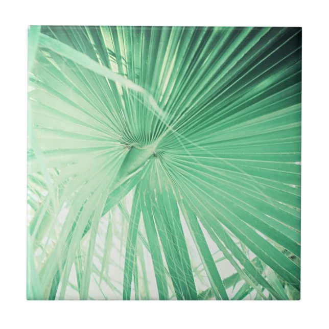 Carreau Vibes d'été Palm Tree Feuilles Pale Green (Devant)