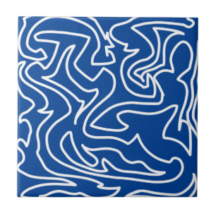 Carreau Vibes positives Gras Bleu Blanc Abstrait