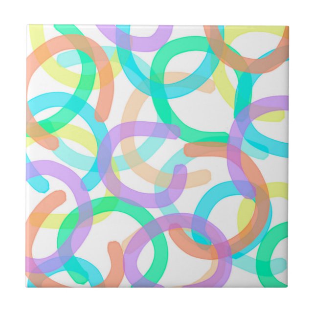 Carreau Vibes positives Joyeuses couleurs pastel Art Abstr (Devant)