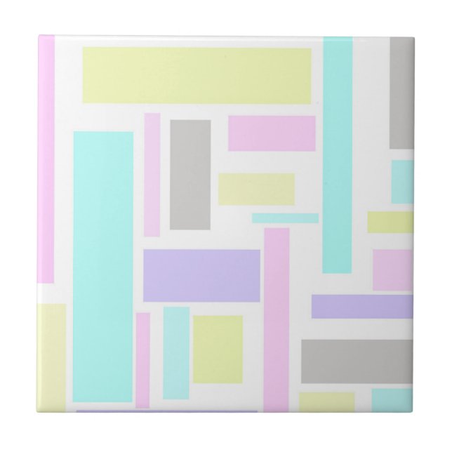 Carreau Vibes positives Joyeuses couleurs pastel Art Abstr (Devant)