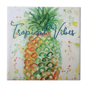 Carreau Vibes tropicales de la plage de fruits d'ananas ja