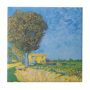 Carreau Vibrant chemin ensoleillé et maison jaune de Van G
