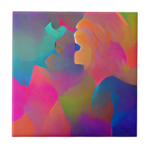 Carreau Vibrant multicolore beau violet jaune fuchsia