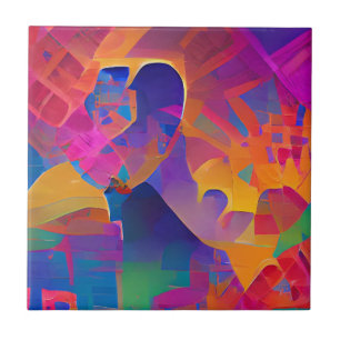 Carreau Vibrant multicolore belle fuchsia jaune violet