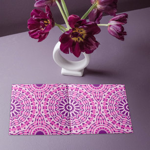 Carreau Vibrant rose violet et blanc Motif marocain
