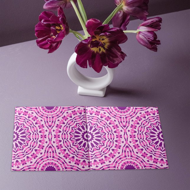 Carreau Vibrant rose violet et blanc Motif marocain (Créateur téléchargé)