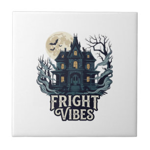 Carreau Vibrations d'effroi Halloween Maison hantée pleine