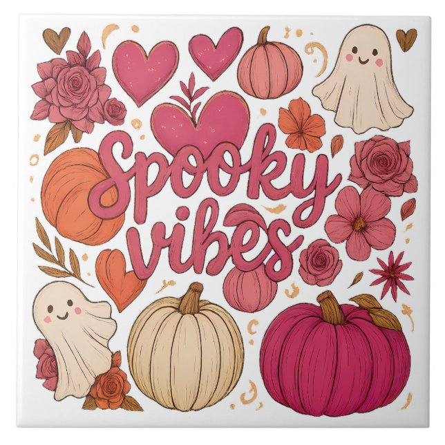 Carreau Vibrations Effrayantes - Halloween  (Devant)