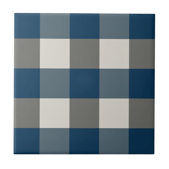 Carreau Vichy Buffalo Bleu Gris Blanc  (Devant)