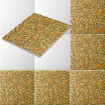 Carreau Victorian Era Orange Fruit Blossoms Oiseaux Motif<br><div class="desc">Il s'agit d'un motif imprimé amélioré numériquement dérivé d'une époque victorienne antique vers 1880 papier peint anglais motif de boughs d'oranger avec des fruits,  des fleurs et des oiseaux. Vous pouvez customiser la couleur arrière - plan.</div>
