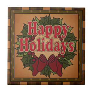 Carreau Vieille guirlande de Noël de mode