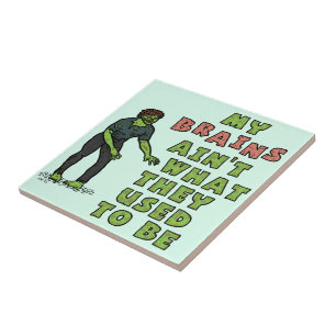 Carreau Vieillesse de cerveaux drôles de zombi