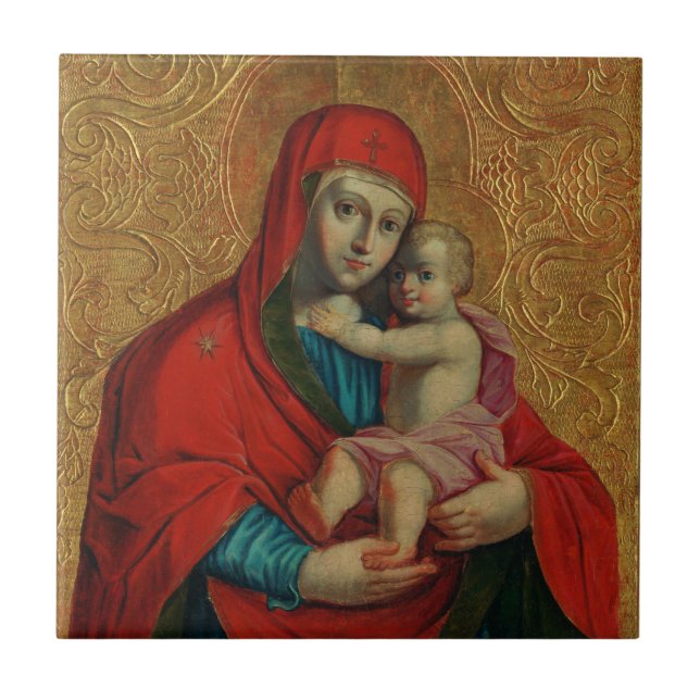 Carreau Vierge Marie et Enfant Jésus par Jan Rombauer (Devant)