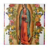 Carreau Mural Céramique Notre Dame De Guadalupe - Vierge Marie - 5/16 Pouce - Multicolore