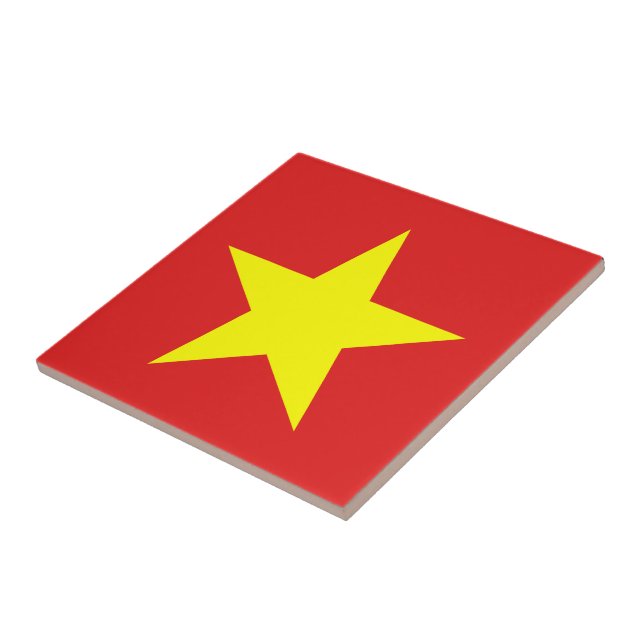 Carreau Vietnam Drapeau étoile jaune Tile (Côté)
