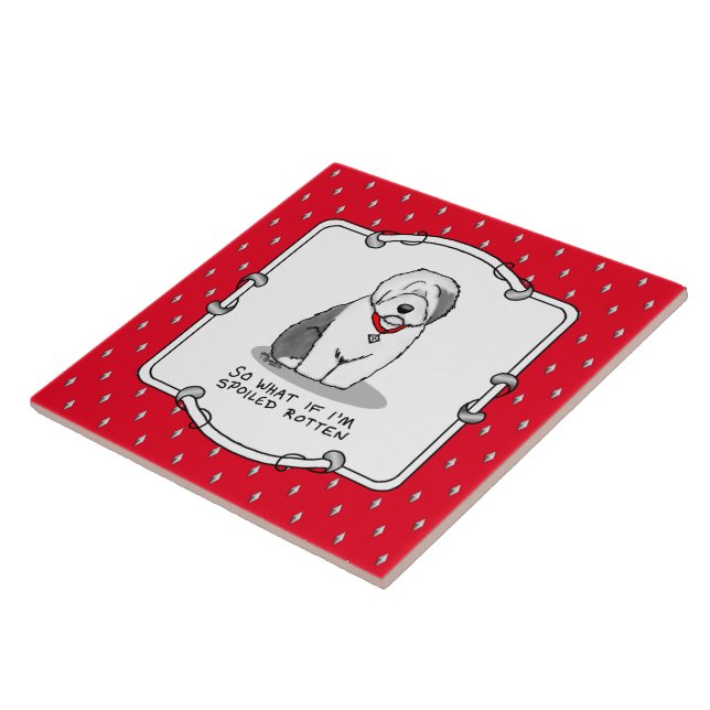 Carreau Vieux chien de mouton anglais (Grey 1) (Côté)