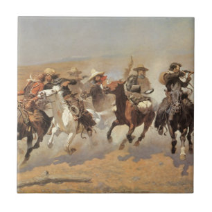 Carreau Vieux Cowboys, A Dash For Timber par Remington
