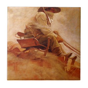 Carreau Vieux Cowboys, Le Chariot de Minerai par NC Wyeth