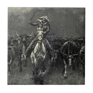Carreau Vieux Cowboys, Une débandade par Frederic Remingto