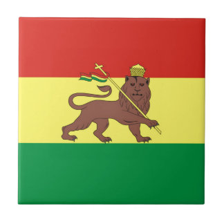 Carreau Vieux drapeau éthiopien avec le lion de Judah