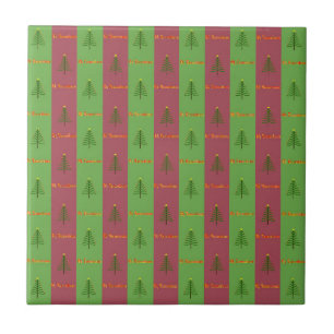 Carreau Vieux Monde Arbre de Noël Motif À feuillage persis