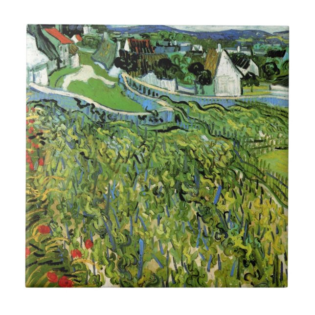 Carreau Vignobles avec vue sur Auvers de Vincent van Gogh (Devant)