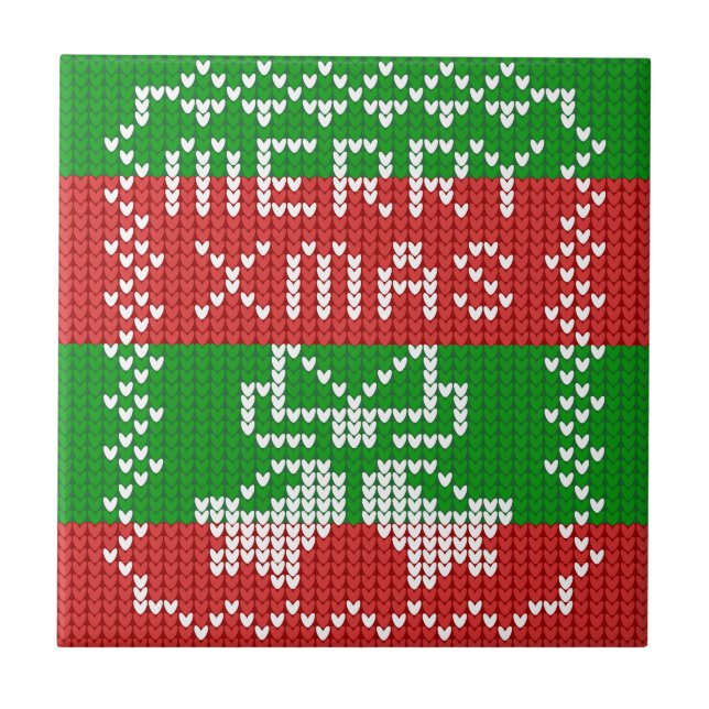 Carreau Vilain pull motif sonnettes Joyeux fils Xmas (Devant)
