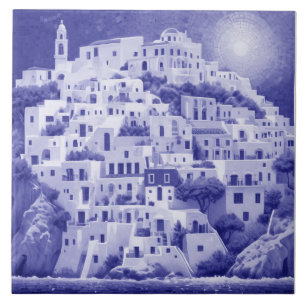 Carreau Village grec Grèce Mer Maisons Blue