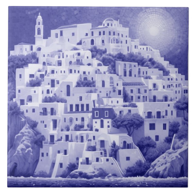 Carreau Village grec Grèce Mer Maisons Blue (Devant)