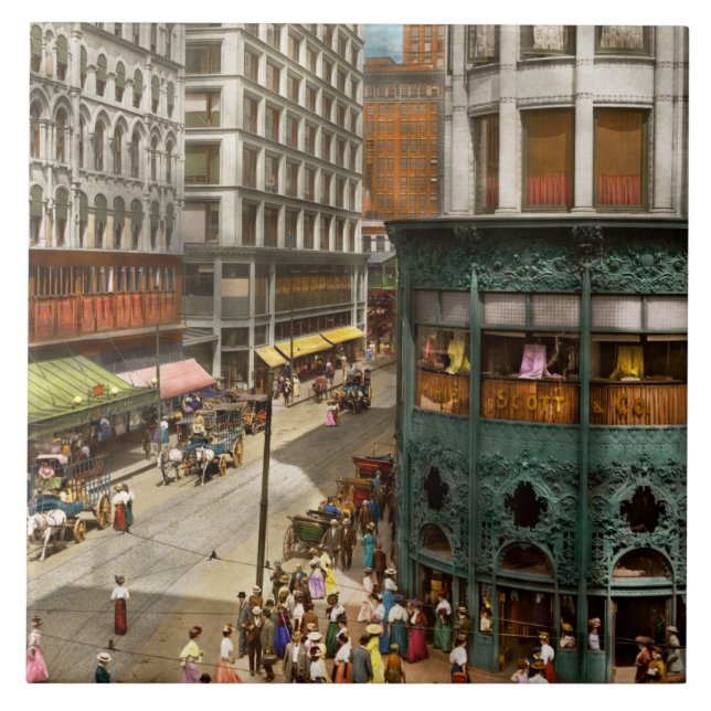 Carreau Ville - Chicago IL - Hustle et Bustle 1907 (Devant)
