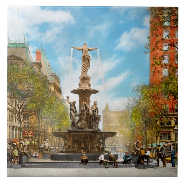 Carreau Ville - Cincinnati OH - Le génie de l'eau 1906 (Devant)