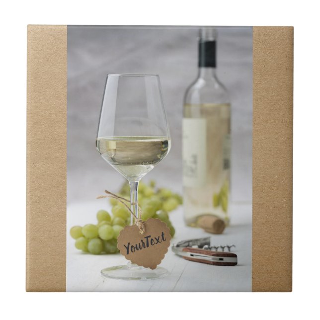 Carreau Vin Sommelier Vine Lover bouteille Design de raisi (Devant)