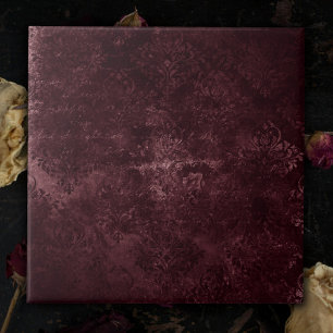 Carreau Vin Velvety Damask   Glam Grunge de Bordeaux Sangr
