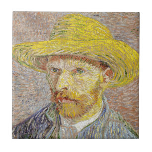 Carreau Vincent van Gogh - Autoportrait au chapeau de pail
