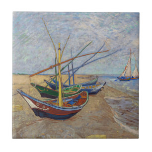 Carreau Vincent van Gogh - Bateaux de pêche sur la plage